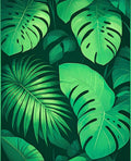 Lush Jungle Leaf Tropical Design Rug