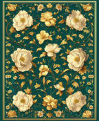 Elegant Floral Acanthus Scroll Pattern Rug