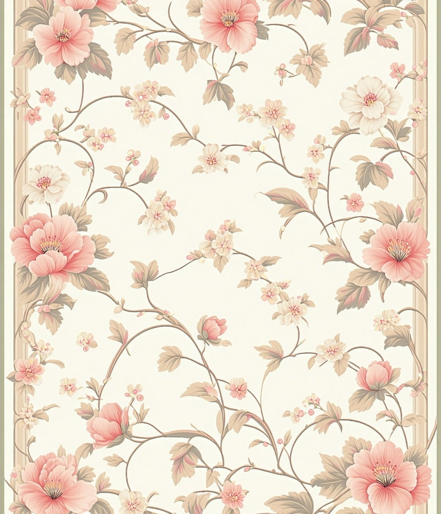 Elegant Floral Vine Pattern Rug