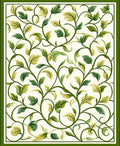 Green Vine Leaf Pattern Rug