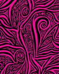 Bold Hot Pink Tribal Swirl Pattern Rug