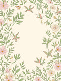 Floral Hummingbird Botanical Pattern Rug