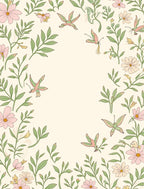 Floral Hummingbird Botanical Pattern Rug