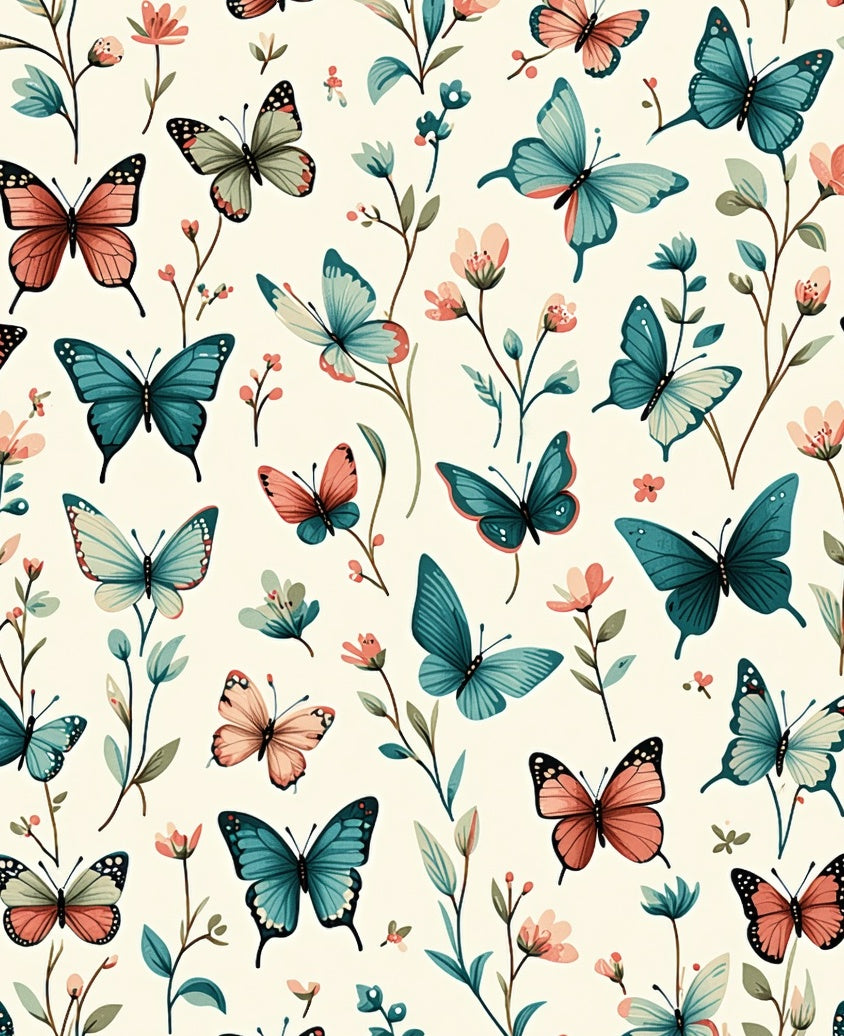 Whimsical Butterflies Floral Delight Rug