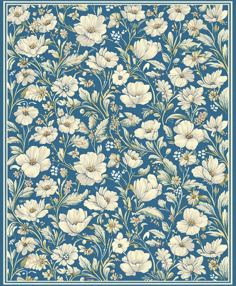 Vintage Floral Pattern Art Rug