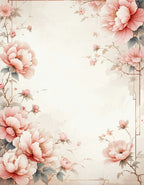 Delicate Blush Floral Branch Design Rug