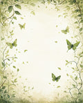 Whimsical Green Butterfly Vine Pattern Rug