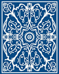 Royal Blue Whimsical Creature Medallion Rug