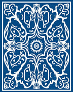 Royal Blue Whimsical Creature Medallion Rug