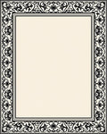 Elegant Black Floral Border Design Rug