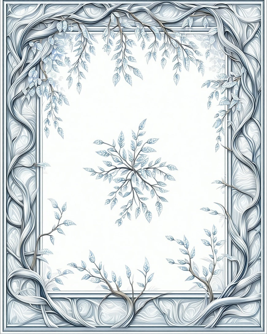 Elegant Winter Branches Floral Design Rug