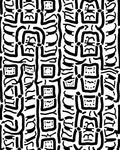 Tribal Abstract Black White Rug