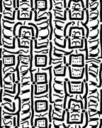 Tribal Abstract Black White Rug