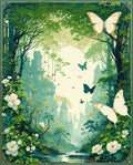 Enchanted Forest Butterflies Castle Pattern Rug
