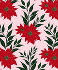 Crimson Poinsettia Floral Branch Rug