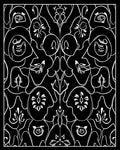 Art Nouveau Black White Floral Pattern Rug