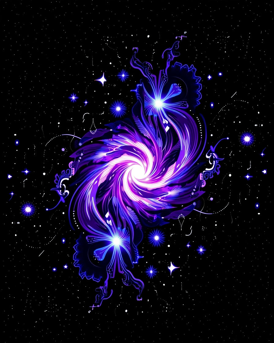 Cosmic Purple Galaxy Swirl Rug