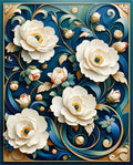Opulent Floral Scroll Pattern Design Rug