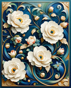 Opulent Floral Scroll Pattern Design Rug