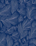 Outline Feather Pattern Navy Rug