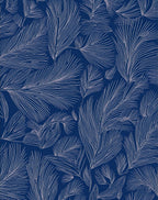 Outline Feather Pattern Navy Rug
