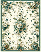 Classic Floral Scrollwork Pattern Rug