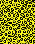 Bold Yellow Outline Shapes Rug