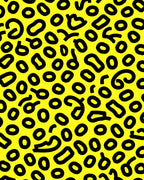 Bold Yellow Outline Shapes Rug