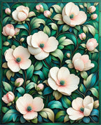 Botanical Bloom Detailed Green Accents Rug
