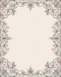 Delicate Floral Outline With Blossoms Rug