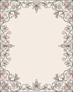Delicate Floral Outline With Blossoms Rug