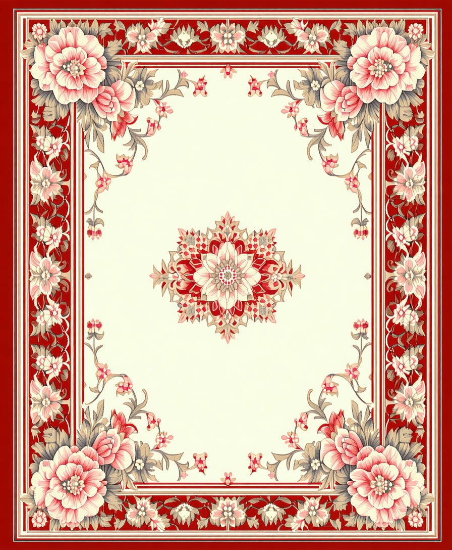 Classic Floral Mandala Pattern Rug