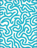 Abstract Blue Wavy Line Design Rug