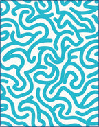 Abstract Blue Wavy Line Design Rug