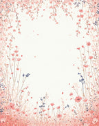 Delicate Pink Floral Scene Rug
