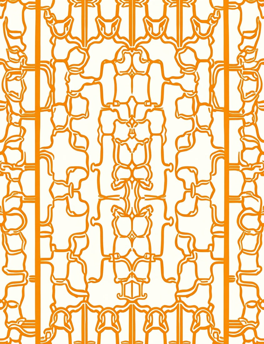 Modern Orange Abstract Organic Pattern Rug