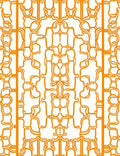 Modern Orange Abstract Organic Pattern Rug