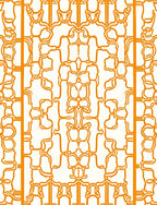 Modern Orange Abstract Organic Pattern Rug