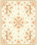 Elegant Floral Patterned Light Rug