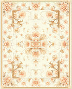 Elegant Floral Patterned Light Rug