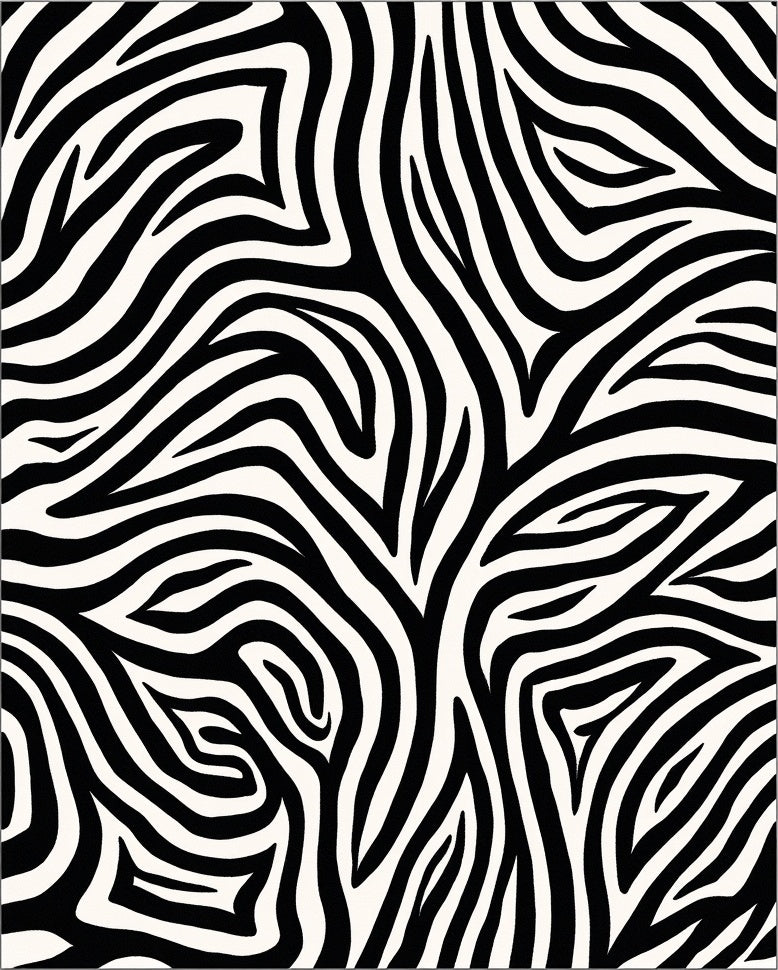 Bold Black White Animal Print Rug