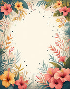 Tropical Hibiscus Floral Botanical Design Rug
