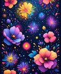 Vibrant Floral Firework Pattern Rug