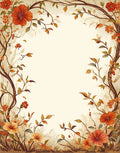 Floral Vines Delicate Blooms Pattern Rug