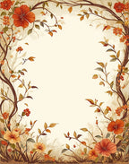 Floral Vines Delicate Blooms Pattern Rug