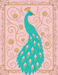 Elegant Peacock Floral Art Nouveau Rug