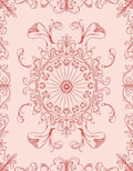 Elegant Red Floral Mandala Design Rug