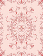 Elegant Red Floral Mandala Design Rug