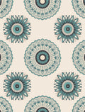 Teal Floral Medallion Pattern Rug