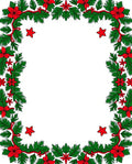 Evergreen Red Floral Christmas Border Rug